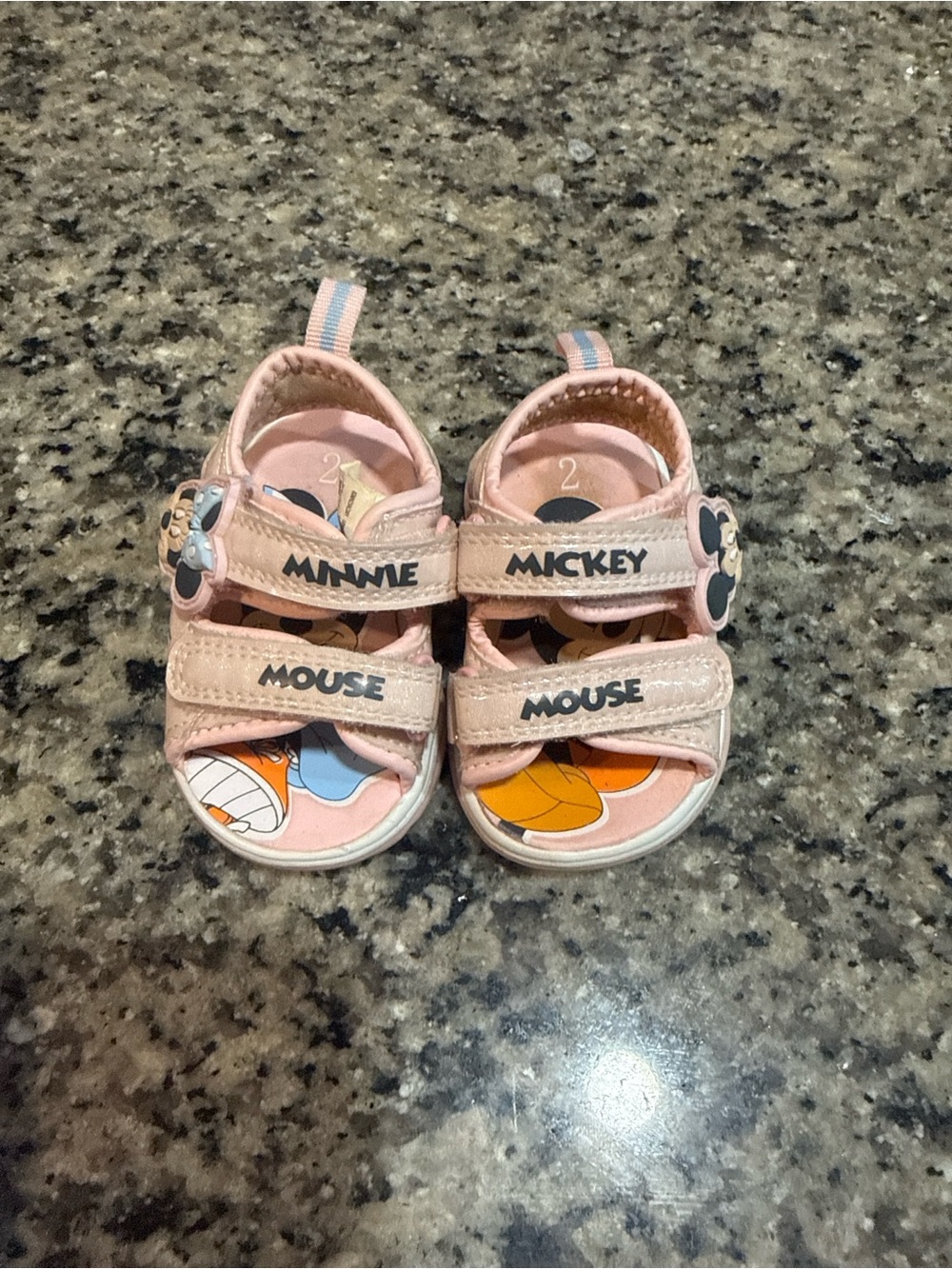 Disney Pink Minnie & Mickey Kids Sandals with Character Straps